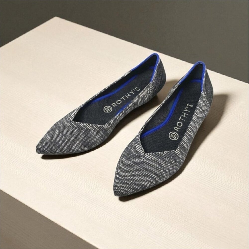 Rothys The Point Ballet Flats Womens Size 10 W Shoes Granite Heather Slip